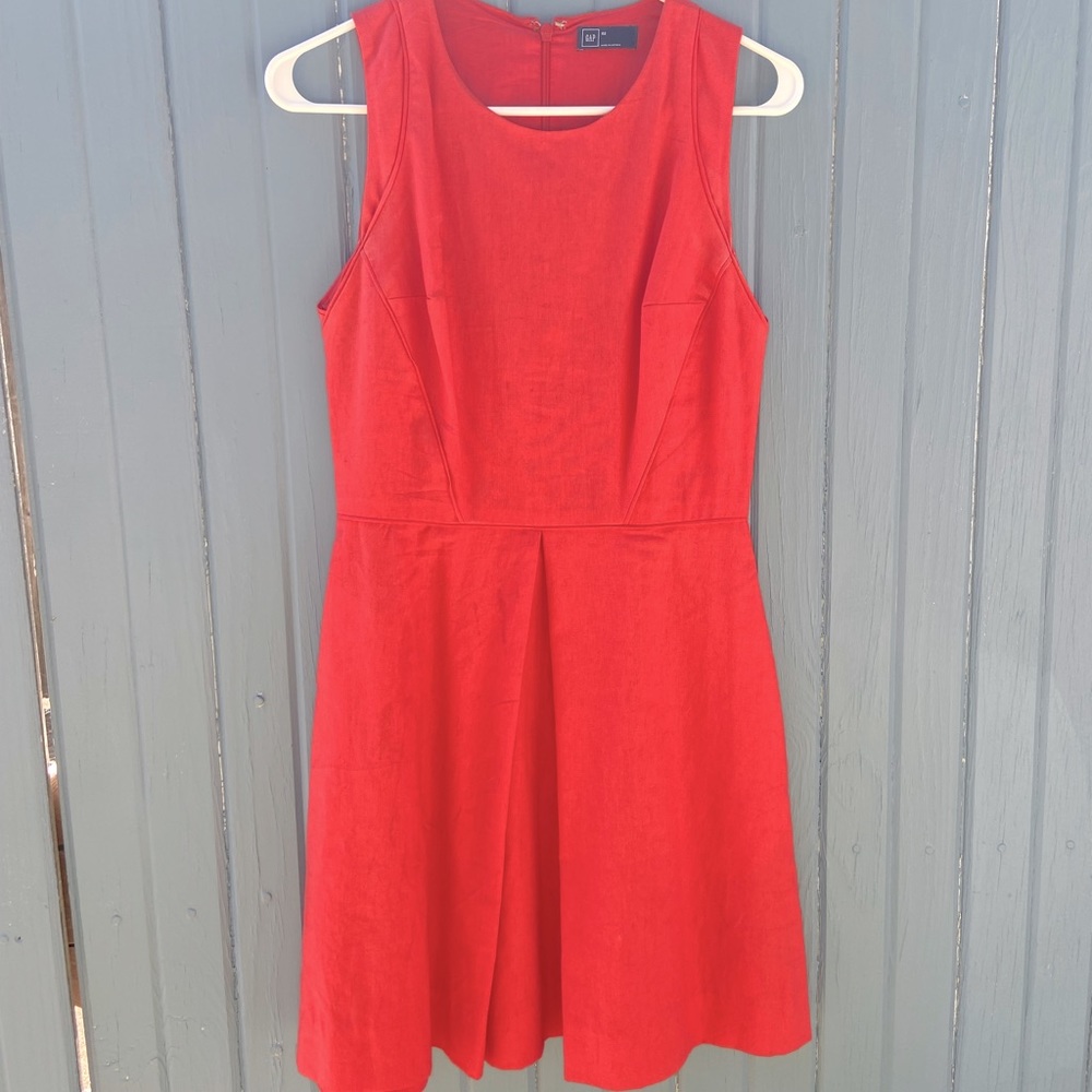Coral Linen Dress